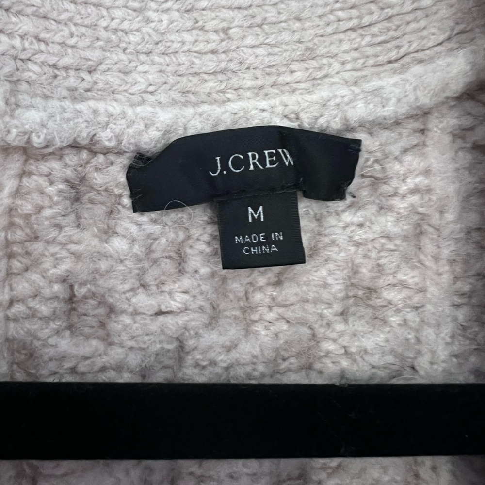 J. Crew Beige Wool Chunky Cable Knit Cardigan - Picture 3 of 9